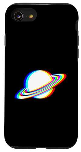 EDM Music Trippy Saturn Planet Vaporwave Techno Rave-Party Hülle für iPhone SE (2020) / 7 / 8 von Vaporwave Style EDM Music Optical Illusion Designs
