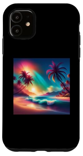 Retro 1990er Vaporwave Palm Tree Beach Sunset, 1980's Beach Hülle für iPhone 11 Retro 1990er Vaporwave Palm Tree Beach Sunset, 1980's Beach Hülle für iPhone 11 von Vaporwaves and Cool Dayz Garb
