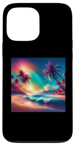 Retro 1990er Vaporwave Palm Tree Beach Sunset, 1980's Beach Hülle für iPhone 13 Pro Max von Vaporwaves and Cool Dayz Garb