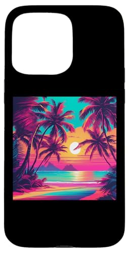 Retro 1990er Vaporwave Palm Tree Beach Sunset, 1980's Beach Hülle für iPhone 15 Pro Max Retro 1990er Vaporwave Palm Tree Beach Sunset, 1980's Beach Hülle für iPhone 15 Pro Max von Vaporwaves and Cool Dayz Garb