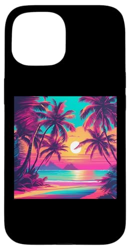 Retro 1990er Vaporwave Palm Tree Beach Sunset, 1980's Beach Hülle für iPhone 15 Retro 1990er Vaporwave Palm Tree Beach Sunset, 1980's Beach Hülle für iPhone 15 von Vaporwaves and Cool Dayz Garb