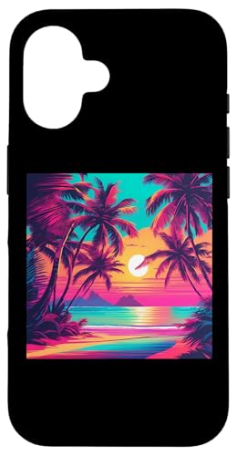 Retro 1990er Vaporwave Palm Tree Beach Sunset, 1980's Beach Hülle für iPhone 16 Retro 1990er Vaporwave Palm Tree Beach Sunset, 1980's Beach Hülle für iPhone 16 von Vaporwaves and Cool Dayz Garb