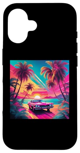 Retro 1990er Vaporwave Palm Tree Beach Sunset, 1980's Beach Hülle für iPhone 16 Retro 1990er Vaporwave Palm Tree Beach Sunset, 1980's Beach Hülle für iPhone 16 von Vaporwaves and Cool Dayz Garb