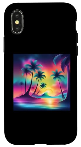 Retro 1990er Vaporwave Palm Tree Beach Sunset, 1980's Beach Hülle für iPhone X/XS Retro 1990er Vaporwave Palm Tree Beach Sunset, 1980's Beach Hülle für iPhone X/XS von Vaporwaves and Cool Dayz Garb