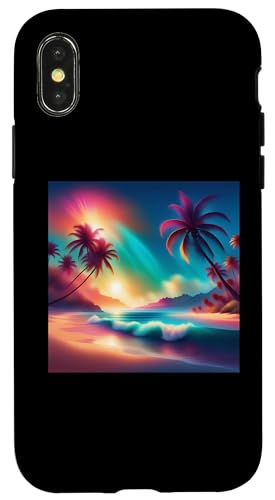 Retro 1990er Vaporwave Palm Tree Beach Sunset, 1980's Beach Hülle für iPhone X/XS Retro 1990er Vaporwave Palm Tree Beach Sunset, 1980's Beach Hülle für iPhone X/XS von Vaporwaves and Cool Dayz Garb
