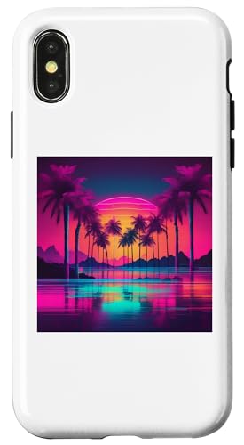 Retro 1990er Vaporwave Palm Tree Beach Sunset, 1980's Beach Hülle für iPhone X/XS Retro 1990er Vaporwave Palm Tree Beach Sunset, 1980's Beach Hülle für iPhone X/XS von Vaporwaves and Cool Dayz Garb