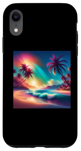 Retro 1990er Vaporwave Palm Tree Beach Sunset, 1980's Beach Hülle für iPhone XR von Vaporwaves and Cool Dayz Garb