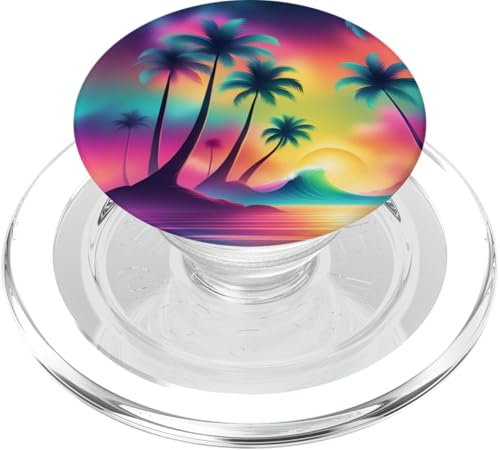 Retro 1990er Vaporwave Palm Tree Beach Sunset, 1980's Beach PopSockets PopGrip für MagSafe Retro 1990er Vaporwave Palm Tree Beach Sunset, 1980's Beach PopSockets PopGrip für MagSafe von Vaporwaves and Cool Dayz Garb