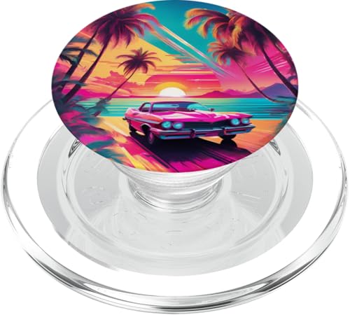 Retro 1990er Vaporwave Palm Tree Beach Sunset, 1980's Beach PopSockets PopGrip für MagSafe Retro 1990er Vaporwave Palm Tree Beach Sunset, 1980's Beach PopSockets PopGrip für MagSafe von Vaporwaves and Cool Dayz Garb