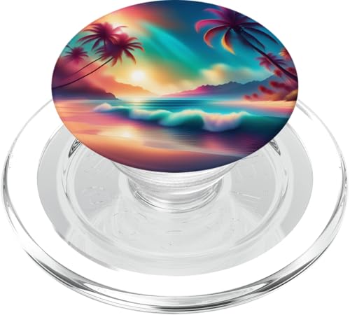 Retro 1990er Vaporwave Palm Tree Beach Sunset, 1980's Beach PopSockets PopGrip für MagSafe Retro 1990er Vaporwave Palm Tree Beach Sunset, 1980's Beach PopSockets PopGrip für MagSafe von Vaporwaves and Cool Dayz Garb