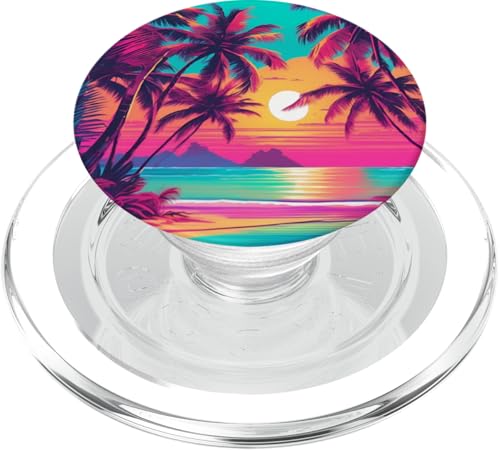 Retro 1990er Vaporwave Palm Tree Beach Sunset, 1980's Beach PopSockets PopGrip für MagSafe Retro 1990er Vaporwave Palm Tree Beach Sunset, 1980's Beach PopSockets PopGrip für MagSafe von Vaporwaves and Cool Dayz Garb