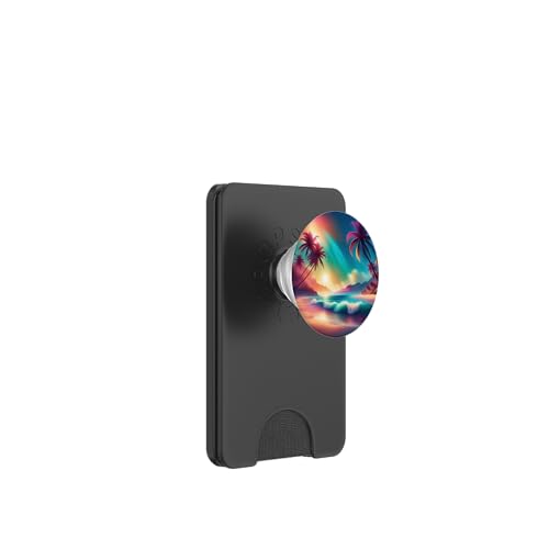 Retro 1990er Vaporwave Palm Tree Beach Sunset, 1980's Beach PopSockets PopWallet für MagSafe Retro 1990er Vaporwave Palm Tree Beach Sunset, 1980's Beach PopSockets PopWallet für MagSafe von Vaporwaves and Cool Dayz Garb