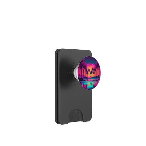 Retro 1990er Vaporwave Palm Tree Beach Sunset, 1980's Beach PopSockets PopWallet für MagSafe Retro 1990er Vaporwave Palm Tree Beach Sunset, 1980's Beach PopSockets PopWallet für MagSafe von Vaporwaves and Cool Dayz Garb