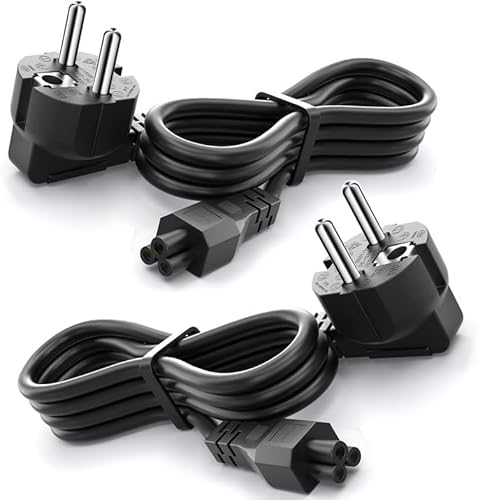 (2 Stück) 10Fuß Laptop Netzkabel, Varbmt C5 Mickey Mous Netzkabel, 3 polig Ersatzkabel für Dell, HP, Samsung, Acer, Lenovo, Asus, Toshiba Computer, Monitor, Projektor, Scooter Stromkabel von Varbmt