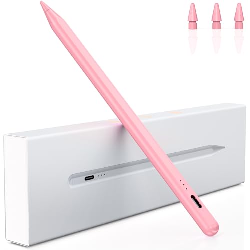 Stift für iPad, (2018-2024) Pencil 2nd Generation für Apple mit Schnellladeleistung Palm Rejection und Neigungssensitivität Stylus für iPad 6-10, für iPad Pro 13''/12,9''/11'', Mini 6/5 (Rosa) von Variglas