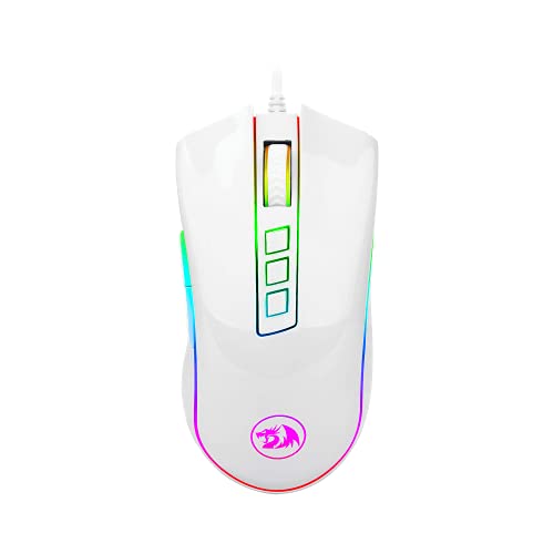 Ymdei Redragon M711W Cobra White Gaming-Maus, optischer Sensor, Pixart P3325, 10.000 DPI, RGB-Beleuchtung, 8 programmierbare Tasten, integrierter Speicher, 20 Millionen Klicks Ymdei Redragon M711W Cobra White Gaming-Maus, optischer Sensor, Pixart P3325, 10.000 DPI, RGB-Beleuchtung, 8 programmierbare Tasten, integrierter Speicher, 20 Millionen Klicks von Variglas
