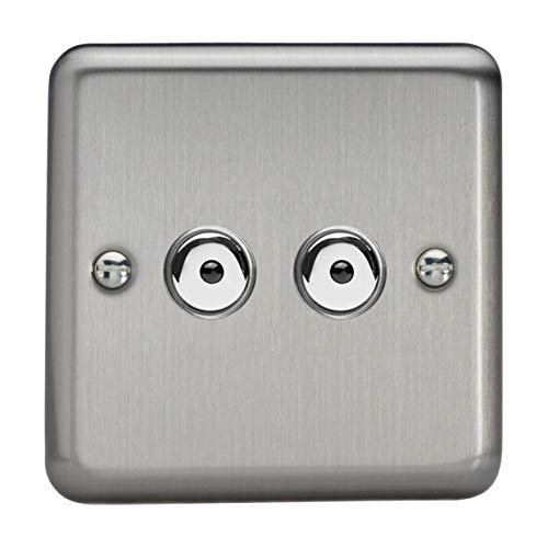 Varilight IJSI102 Classic V-Pro IR 2-Gang 2 x 100 W LED Multi-Way-Fernbedienung/Touch-Steuerung, Dimmer, Master-Einheit, 86 x 86 x 30 mm von Varilight