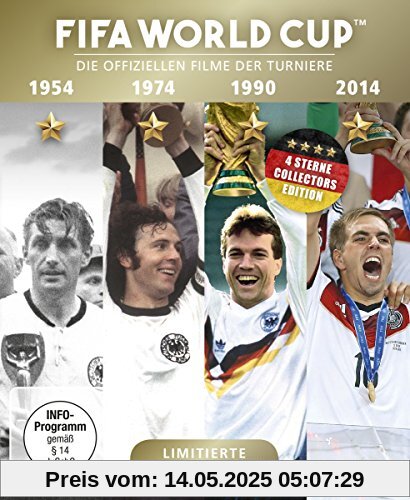FIFA WORLD CUP 54 * 74 * 90 * 14 - Die offiziellen Filme der Turniere + Bonusfilm Match 64 (Highlights des WM-Finales 2014) [Blu-ray] von Various
