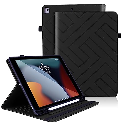 Varohix Hülle für iPad 10,2 Zoll 2021/2020/2019 (iPad 7. / 8. / 9. Generation) iPad Air 10,5 Premium Leder Hülle Folio Magnetische Abdeckung Kartenhalter mit S-Stifthalter Auto Sleep/Wake für iPad von Varohix