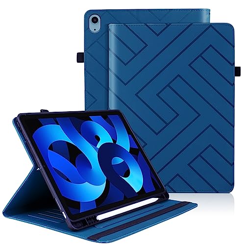 Varohix Hülle für iPad Air 5 2022 Hülle/iPad Air 4 2020 Hülle 10,9 Zoll Premium Leder Hülle Folio Magnetische Abdeckung Kartenhalter mit S-Stifthalter und Auto Sleep/Wake für iPad Air 10.9, Marineblau von Varohix