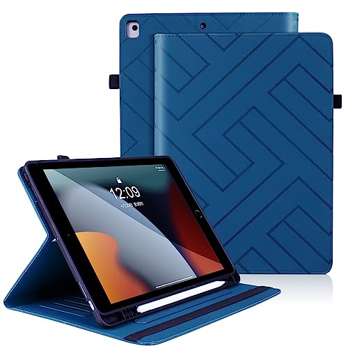 Varohix Schutzhülle für iPad 9,7 Zoll 2018/2017 (iPad 5. / 6. Generation), iPad Air 2/Air 1, Premium-Lederhülle, Folio, magnetische Abdeckung, Kartenhalter mit S-Stifthalter und automatischer von Varohix