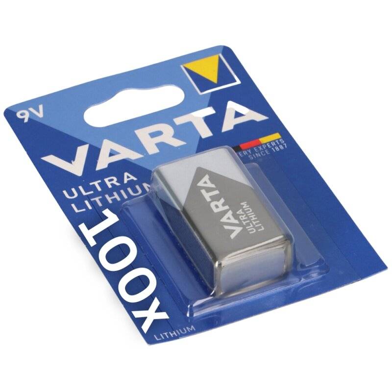 100x 1er Blister Varta Professional Lithium Batterie 9V-Block von Varta