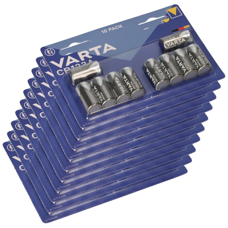 100x CR123A Varta Batterie Lithium 3V Photo Blister von Varta