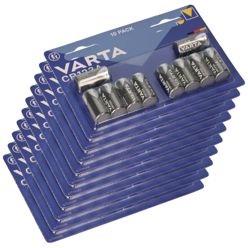 100x CR123A Varta Batterie Lithium 3V Photo Blister 100x CR123A Varta Batterie Lithium 3V Photo Blister von Varta