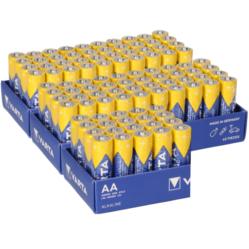 100x Mignon AA LR6 - Batterie Alkaline VARTA Industrial 4006 1,5V 2950 mAh von Varta
