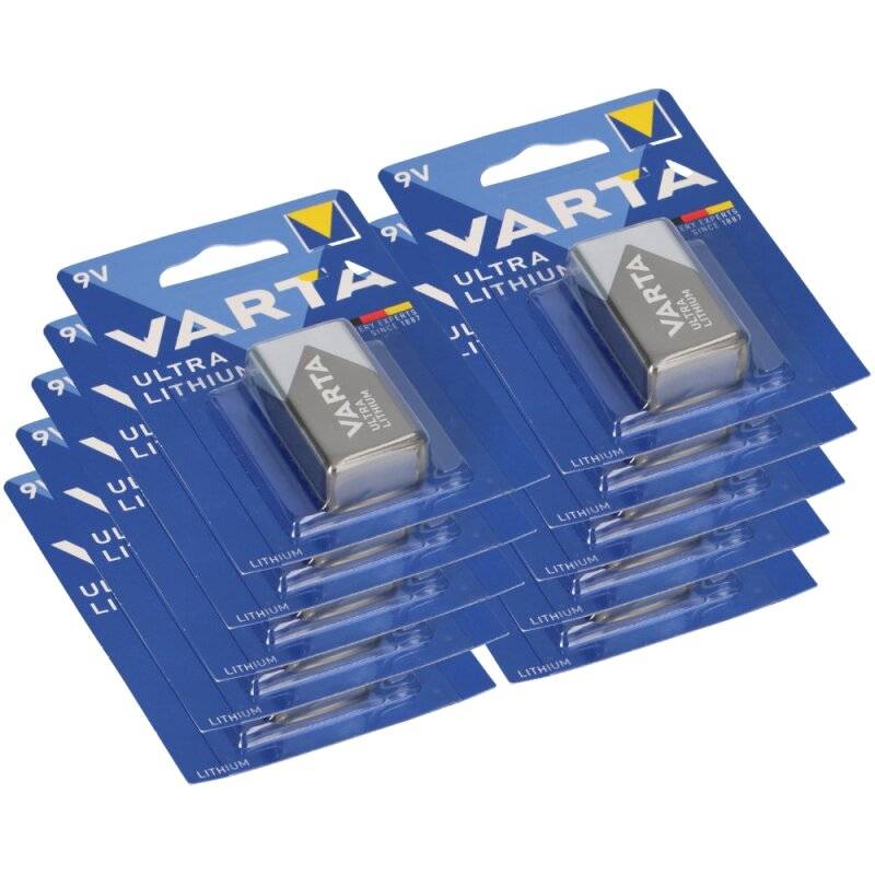 10x 1er Blister Varta Professional Lithium Batterie 9V-Block von Varta