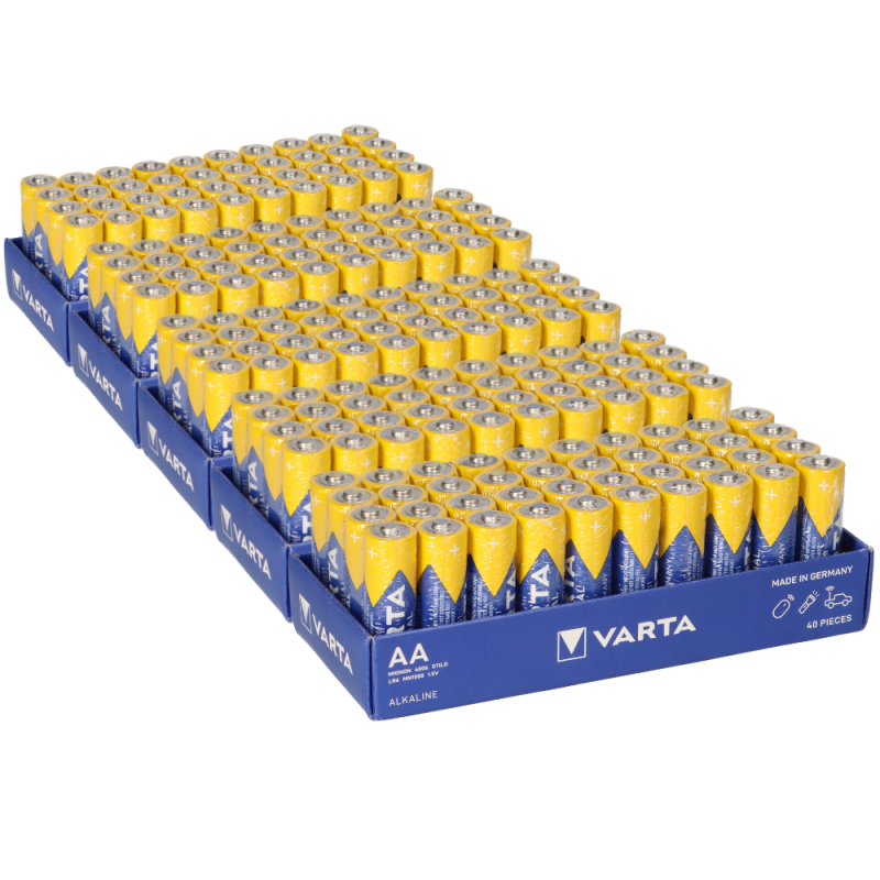 200x Mignon AA LR6 - Batterie Alkaline VARTA Industrial 4006 1,5V 2950 mAh von Varta