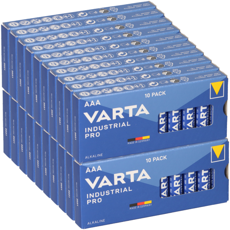 200x VARTA Industrial Micro AAA MN2400 Alkaline 4003 LR03 Hochwertige Batterien von Varta