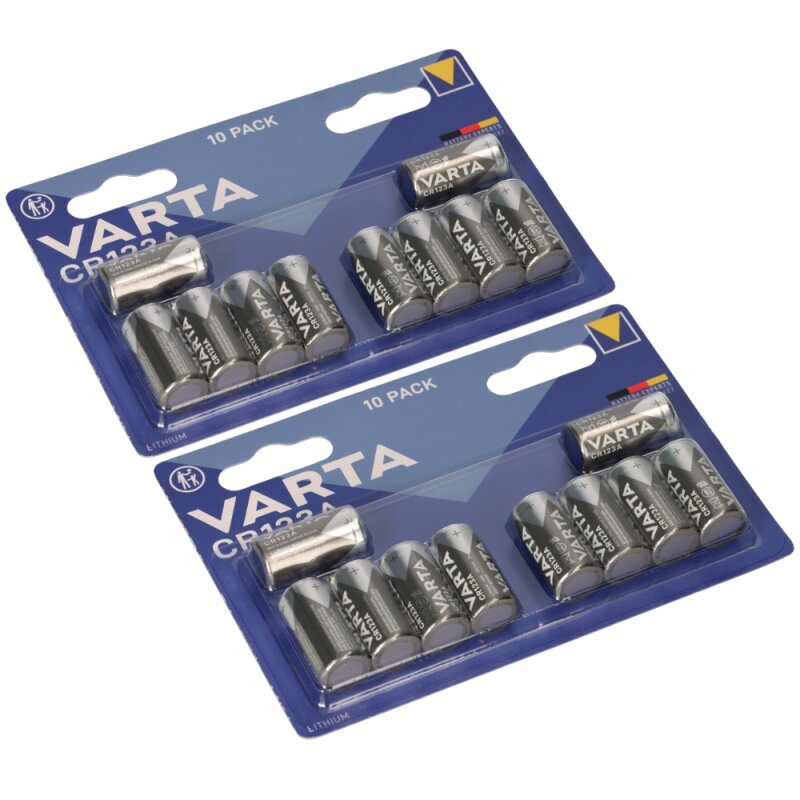 20x CR123A Varta Batterie Lithium 3V Photo Blister von Varta