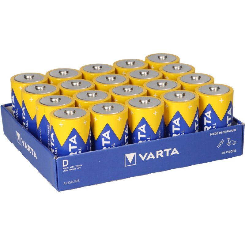 20x Varta Batterie Mono D 4020 Industrial von Varta