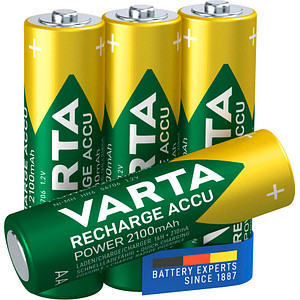 4 VARTA Akkus RECHARGE ACCU Power Mignon AA 2.100 mAh von Varta