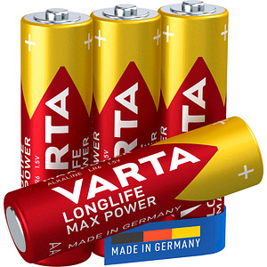 4 VARTA Batterien LONGLIFE Max Power Mignon AA 1,5 V von Varta