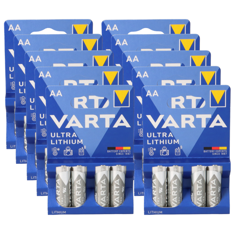 40x Varta Ultra Lithium AA Mignon Batterie 10x 4er Blister 6106 von Varta