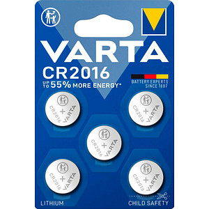 5 VARTA Knopfzelle CR2016 3,0 V 5 VARTA Knopfzelle CR2016 3,0 V von Varta