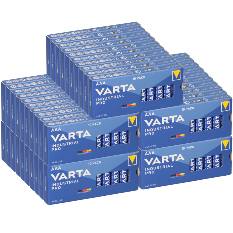 500x Batterien Micro AAA LR3 LR03 MN2400 VARTA 4003 Industrial Batterie von Varta