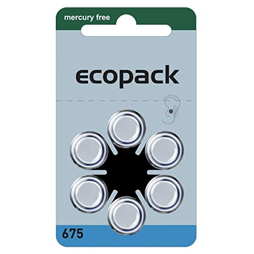 6 Varta ecopack 675 im Blister Hörgeräte Hörgerätebatterien batterien PR44 1.4V von Varta