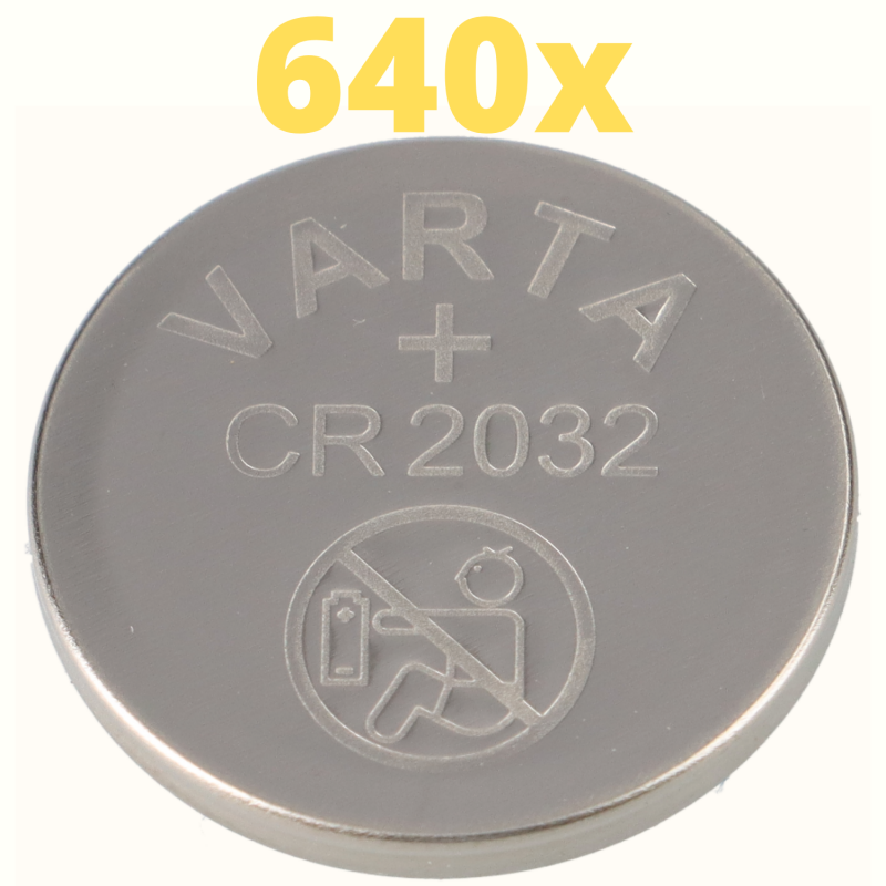 640x Varta Lithium 3V CR2032-P Bulk 3V/220mA lose CR 2032 VPE von Varta