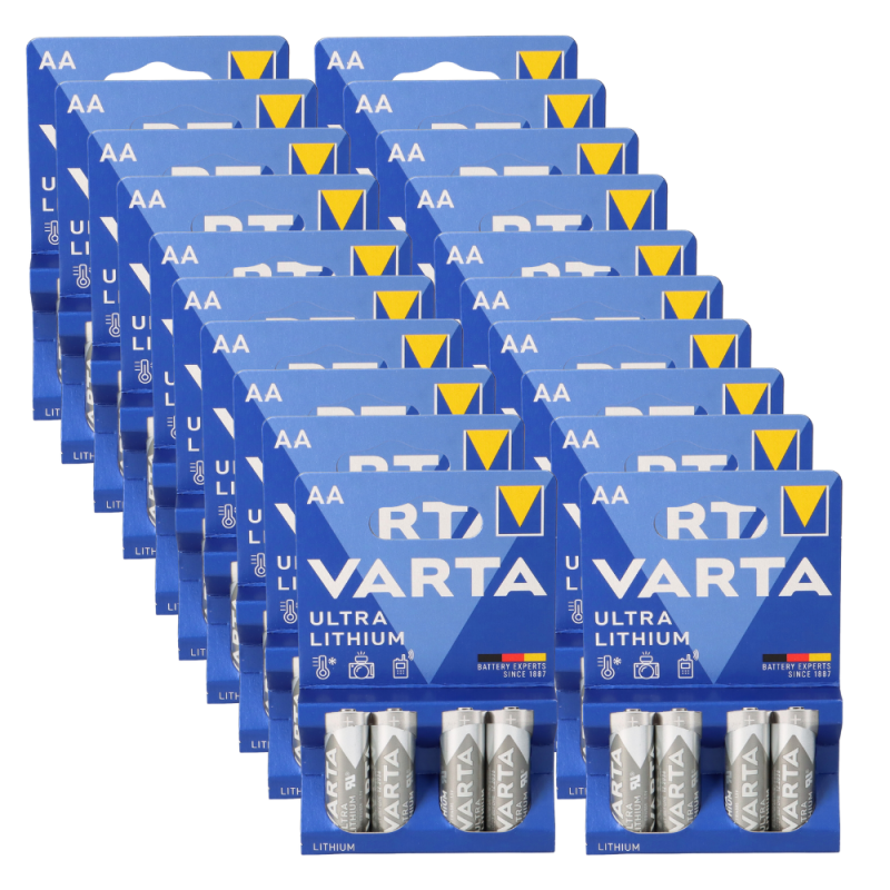 80x Varta Ultra Lithium AA Mignon Batterie 20x 4er Blister 6106 von Varta