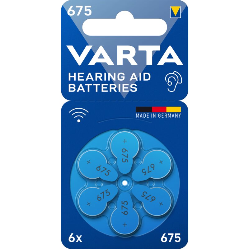 A675 Batterie kompatibel Sky Baseo Q-UP Naída V-UP Hörverstärker Hörgerät 1,45V von Varta