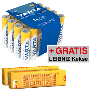 AKTION: 24 VARTA Batterien ENERGY Micro AAA 1,5 V + GRATIS LEIBNIZ Original Butterkeks 2x 200g von Varta