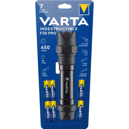 IndestructibleF30Pro  (3 Stück) - LED-Taschenlampe F30 Pro 6AA mit Batt. IndestructibleF30Pro von Varta