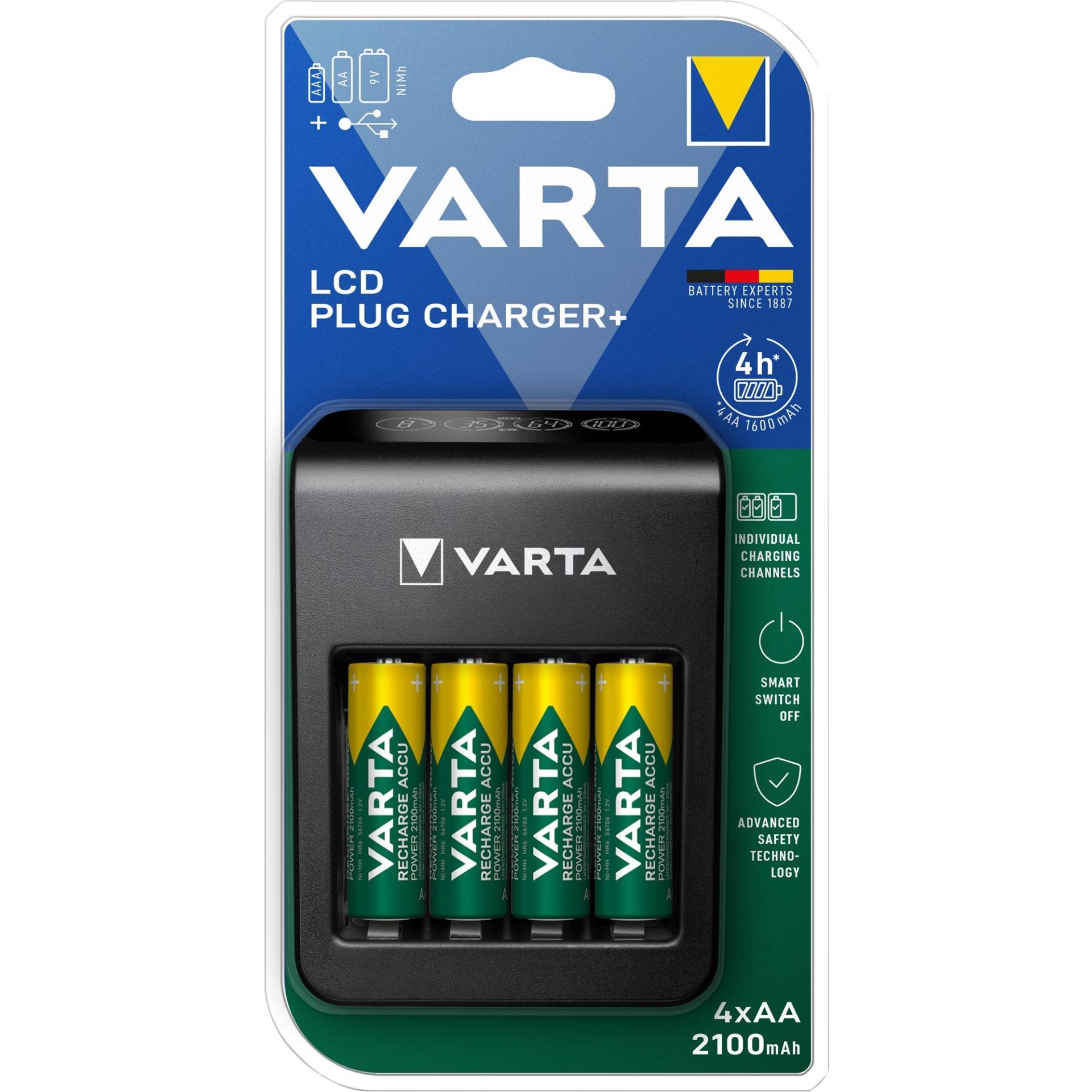 LCD Plug Charger+, Ladegerät von Varta