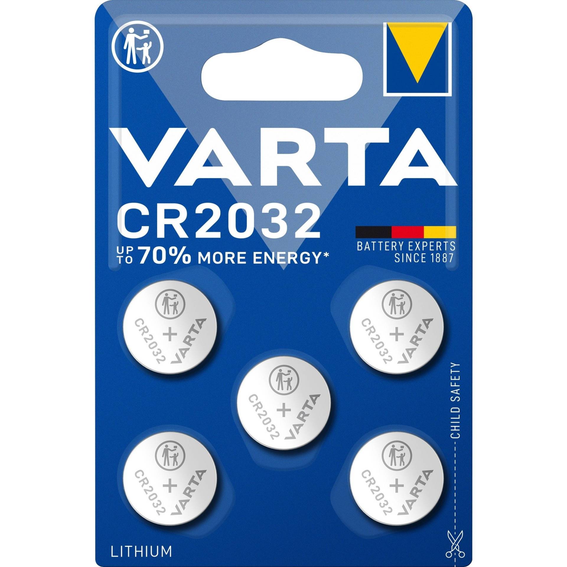 Lithium Coin Knopfzelle CR2032, 3Volt, Batterie von Varta