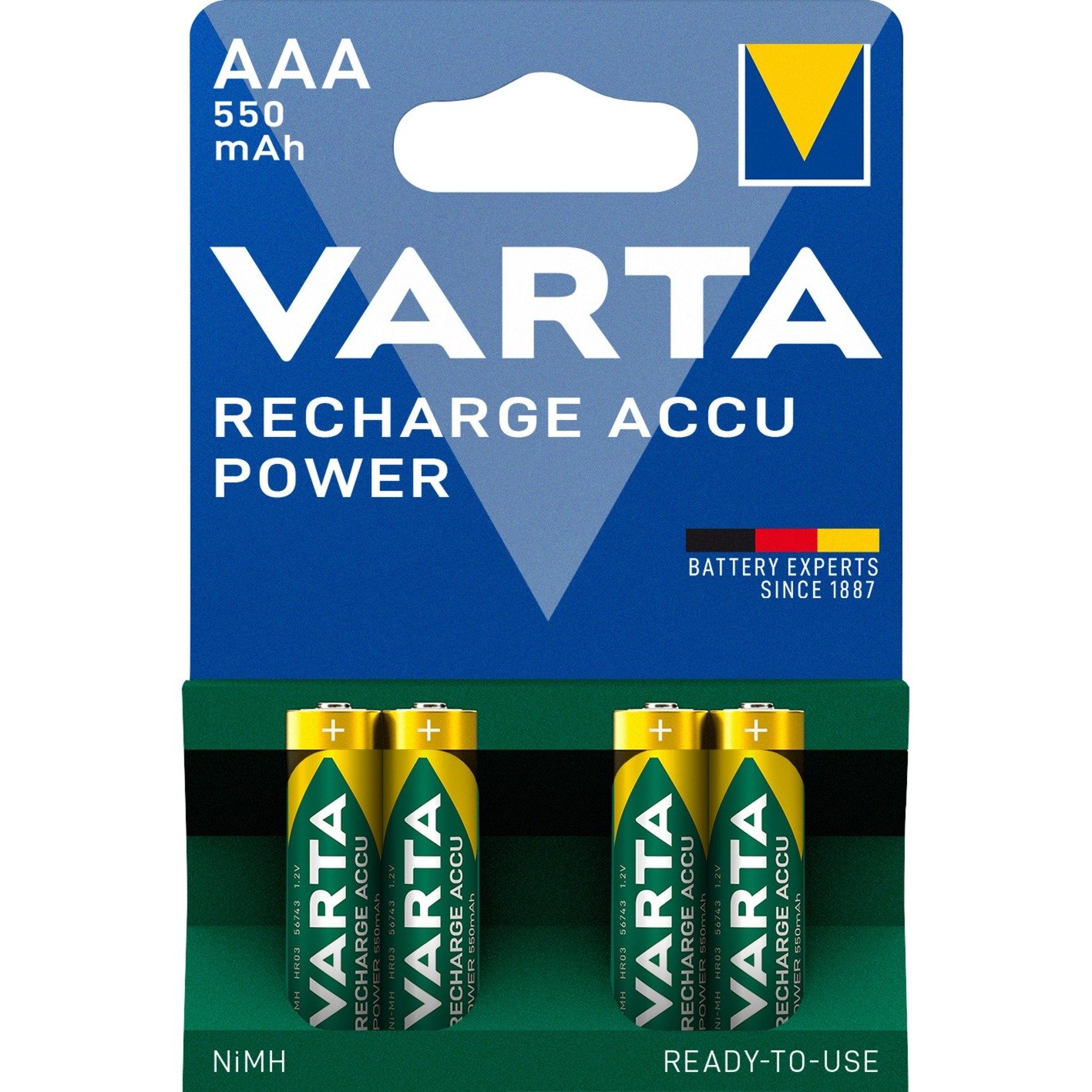 Recharge Accu Power AAA 550 mAh, Akku von Varta