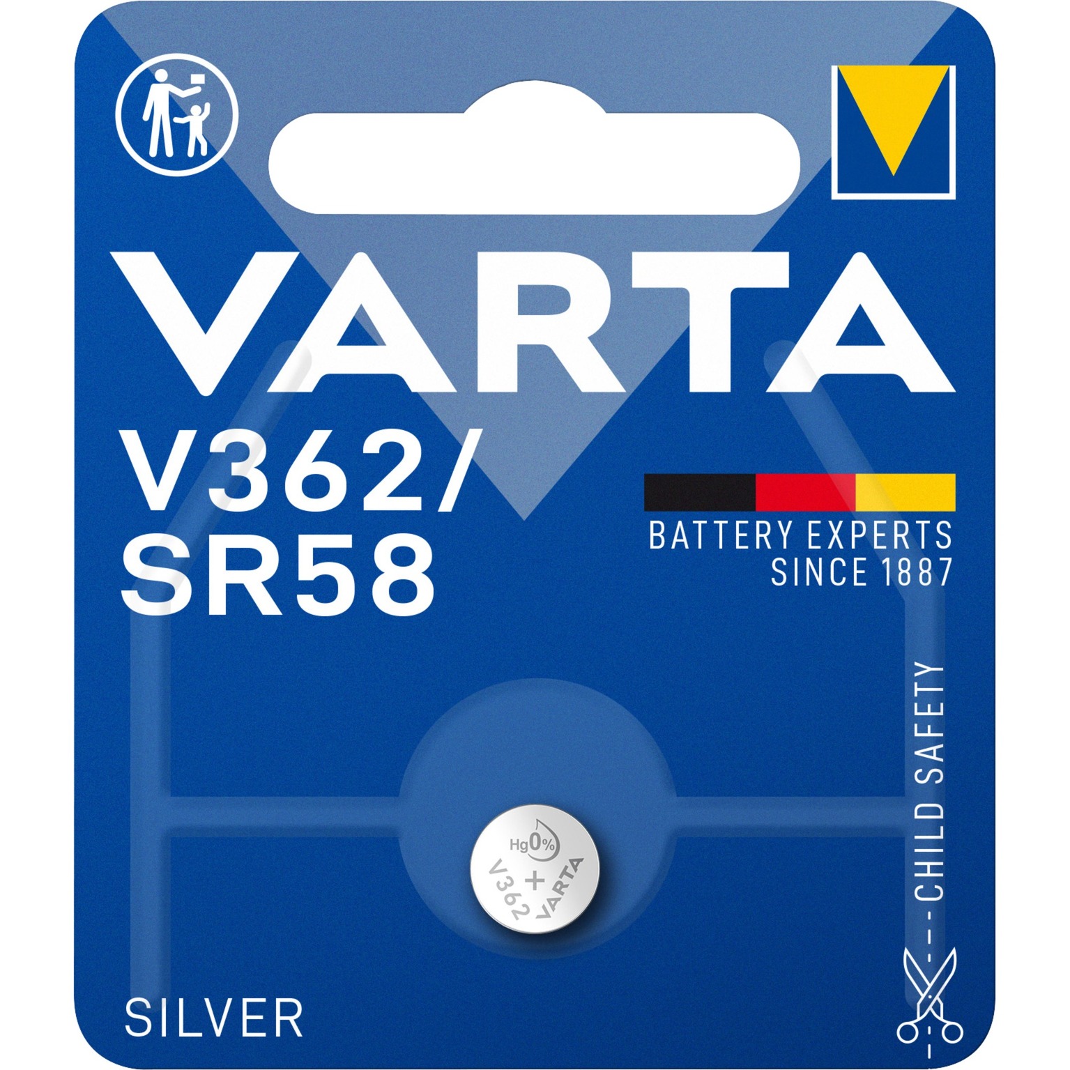 SILVER Coin V362/SR58, Batterie von Varta