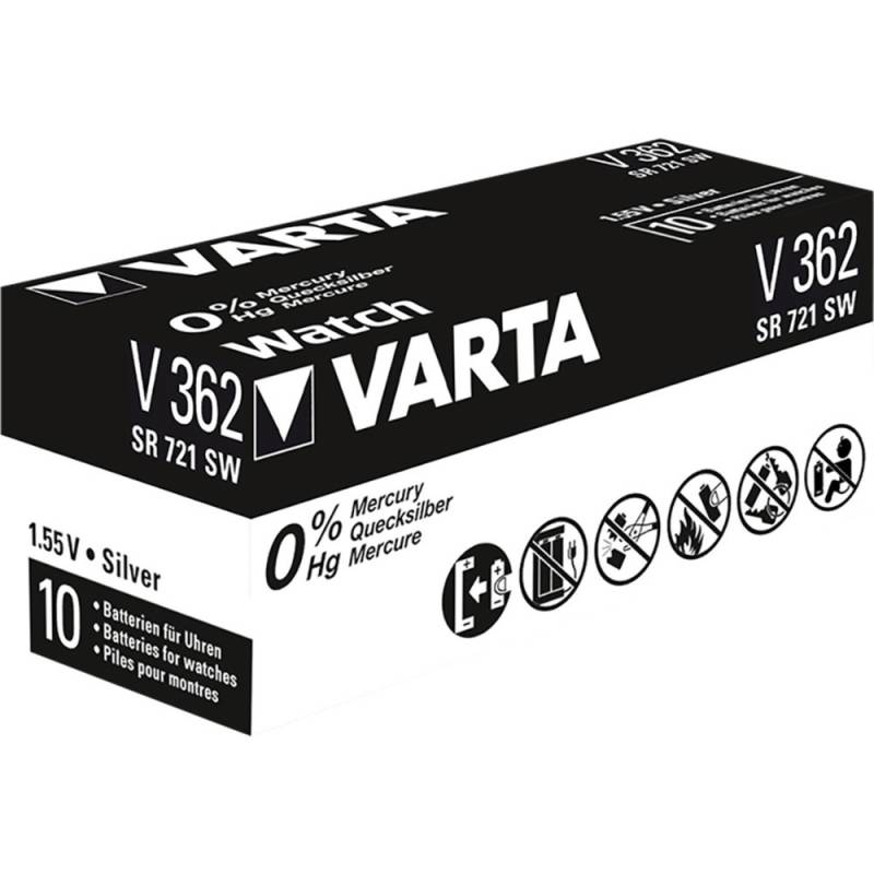 Silberoxid-Knopfzelle 362, Batterie von Varta